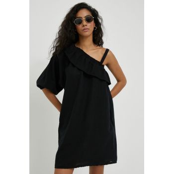 Pepe Jeans rochie din in Polinas culoarea negru, mini, drept