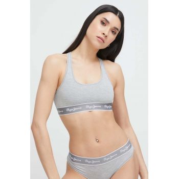 Pepe Jeans sutien culoarea gri, melanj