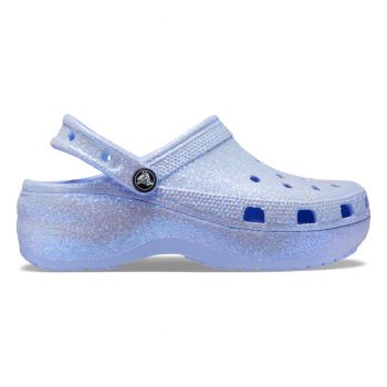 Saboți Crocs Women's Classic Platform Glitter Clog Mov - Moon Jelly