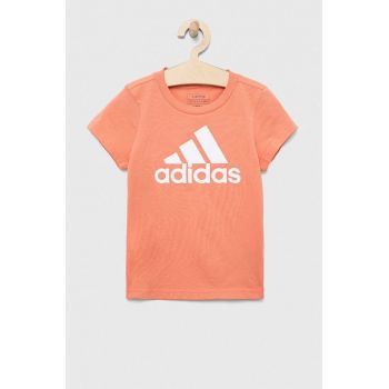 adidas tricou de bumbac pentru copii G BL culoarea portocaliu