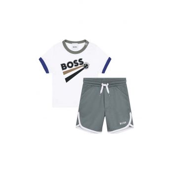 BOSS set de bumbac pentru bebelusi culoarea alb de firma original