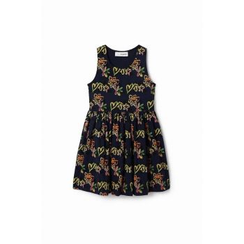 Desigual rochie din bumbac pentru copii culoarea albastru marin, mini, evazati