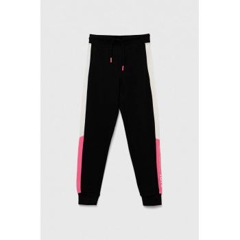 OVS pantaloni de trening pentru copii culoarea negru, modelator