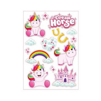 Set stickere perete Toi-Toys 3D Unicorn Dream Horse