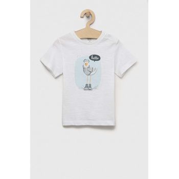 Birba&Trybeyond tricou de bumbac pentru copii culoarea alb, cu imprimeu