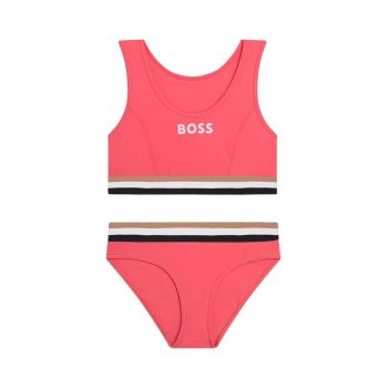 BOSS costum de baie pentru copii din două piese culoarea rosu