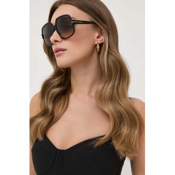 Tom Ford ochelari de soare femei, culoarea negru