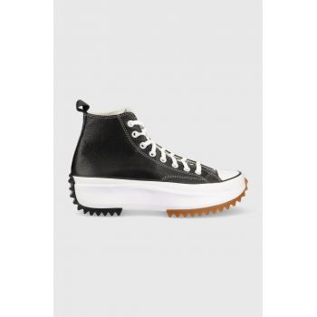 Converse teniși de piele Run Star Hike Platform culoarea negru, A04292C