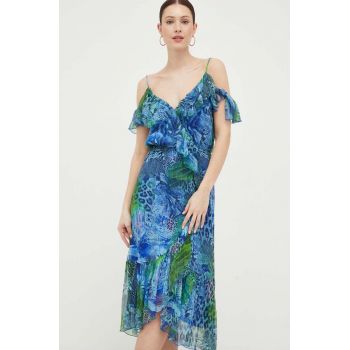 Nissa rochie de matase midi, evazati