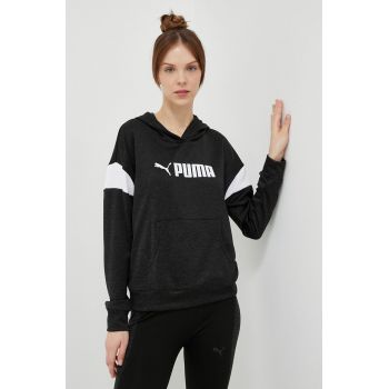 Puma hanorac de antrenament Fit Tech culoarea negru, cu glugă, modelator