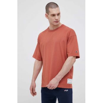 Champion tricou din bumbac culoarea portocaliu, neted