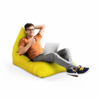 Fotoliu Puf Bean Bag tip Lounge Abstract galben