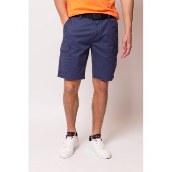 Pantaloni cargo scurti din amestec de bumbac