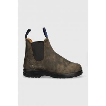 Blundstone ghete chelsea de piele 2242 femei, culoarea maro, cu toc plat, izolare usoara