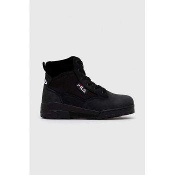 Fila bocanci Grunge femei, culoarea negru, cu platforma