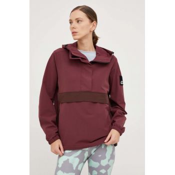 Jack Wolfskin geaca femei, culoarea bordo, de tranzitie