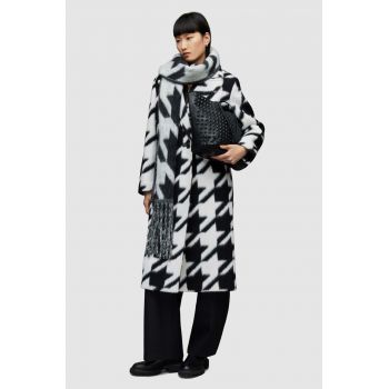 AllSaints palton din lana culoarea negru, de tranzitie, oversize