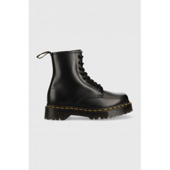 Dr. Martens bocanci de piele 1460 Bex Squared femei, culoarea negru, cu toc plat DM27886001-Black