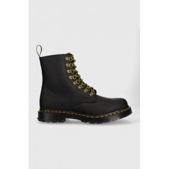 Dr. Martens bocanci de piele 1460 Pascal femei, culoarea negru, cu toc plat, izolat