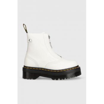 Dr. Martens cizme de piele Jetta femei, culoarea alb, cu platforma