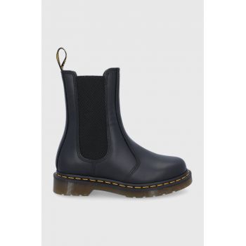 Dr. Martens Ghete Chelsea de piele femei, culoarea negru, cu toc plat