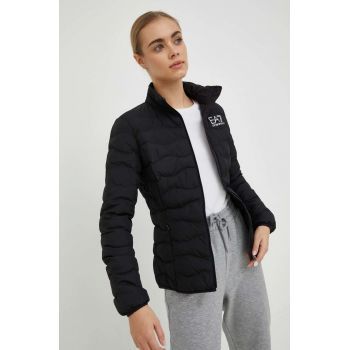 EA7 Emporio Armani geaca femei, culoarea negru, de tranzitie