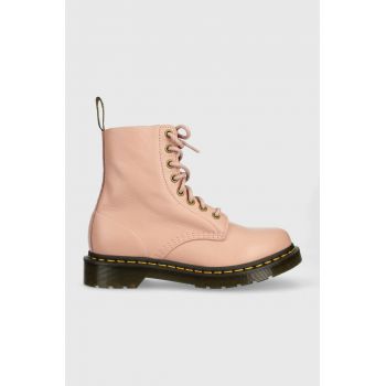 Dr. Martens cizme de piele 1460 Pascal femei, culoarea roz, cu toc plat DM26802329-Peach.Bei