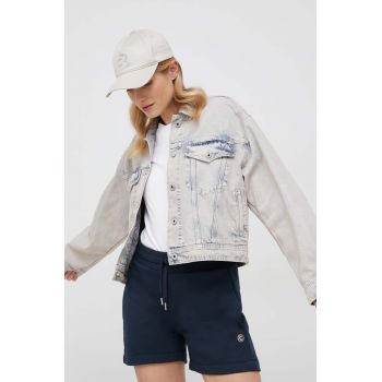 Pepe Jeans geaca jeans Turner Rose femei, de tranzitie, oversize