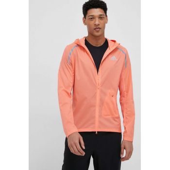 adidas Performance jachetă de alergare Marathon culoarea portocaliu, de tranzitie de firma originala