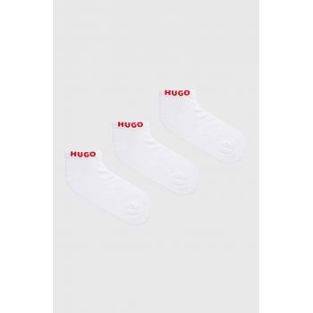 HUGO șosete 3-pack bărbați, culoarea alb 50480217