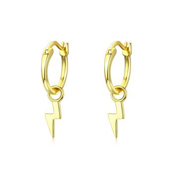 Cercei din argint Golden Lightning Hoops