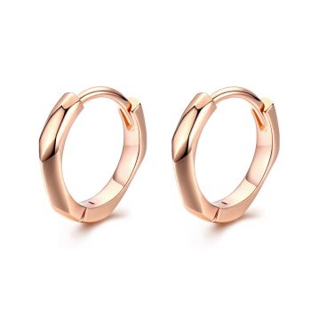 Cercei din argint Rose Gold Fine Hoops