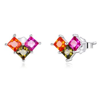 Cercei din argint Silvery Colorful Cubes de firma original