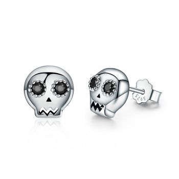 Cercei din argint Skull Studs de firma originali