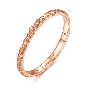 Inel din argint Vintage Rose Gold Band