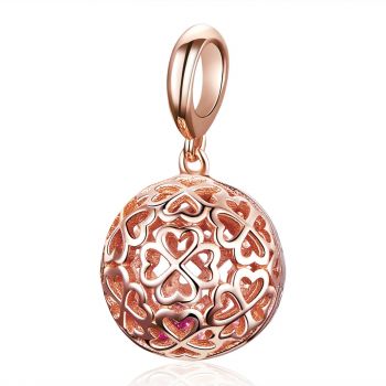 Talisman din argint Flower Cage Rose Gold