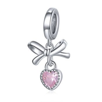 Talisman din argint Pink Perfect Heart