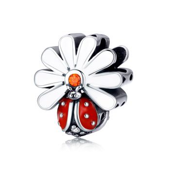 Talisman din argint Spring Ladybug