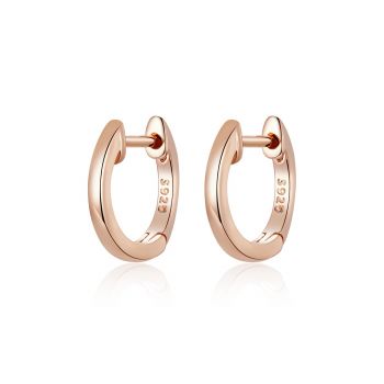 Cercei din argint Classic Small Hoops rose gold