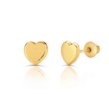 Cercei din aur 14K pentru copii Simple Hearts