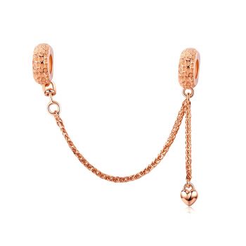 Talisman din argint Rose Gold cu Lantisor si Inimioara