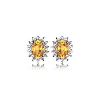 Cercei din argint Elegant Citrine