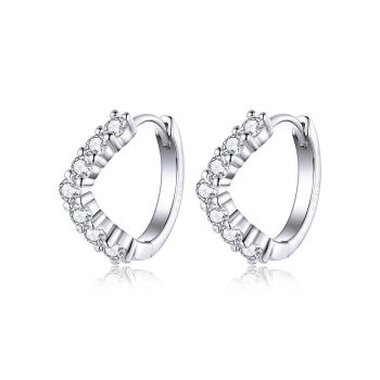 Cercei din argint Elegant Crystals Hoops