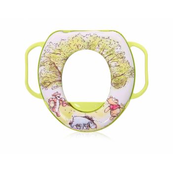 Reductor moale pentru toaleta cu manere Disney Pooh and Friends White