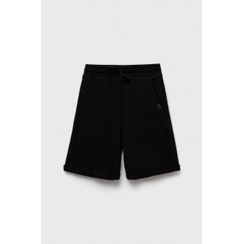 United Colors of Benetton pantaloni scurți din bumbac pentru copii culoarea negru, talie reglabila