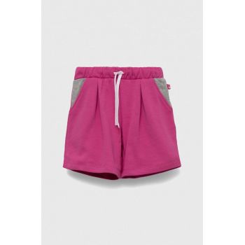 United Colors of Benetton pantaloni scurți din bumbac pentru copii culoarea violet, modelator, talie reglabila
