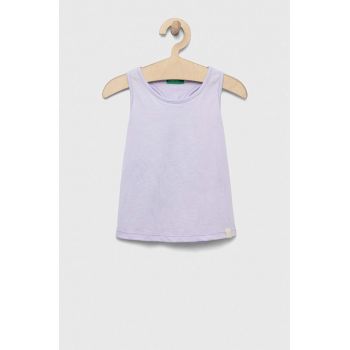 United Colors of Benetton top copii culoarea violet