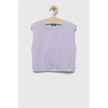 United Colors of Benetton top copii culoarea violet