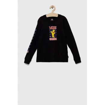 Vans longsleeve din bumbac pentru copii x Haribo culoarea negru, cu imprimeu