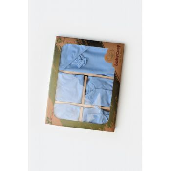 Set de 10 piese pentru nou nascut - 100% bumbac organic - Bleu, BabyCosy